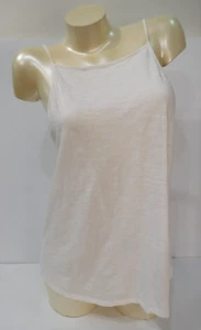 L ~ THEORY ~ WHITE SQUARE NECK TANK TOP SEA SLUB ~ cotton - Picture 1 of 10