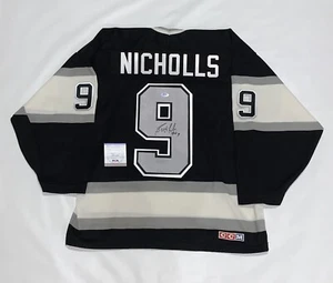 BERNIE NICHOLLS SIGNED #9 CCM LOS ANGELES KINGS JERSEY 70 GOALS PSA COA - Picture 1 of 3
