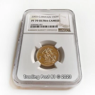 2003 GREAT BRITAIN - Gold Sovereign - 4th Portrait of HM QE II - NGC Proof 70 UC - Image 1 of 2