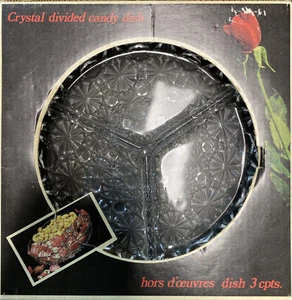 PLATO DE CARAMELO DIVIDIDO DE CRISTAL FRANCÉS VEROPA FUERA DE OBRA Les Verreries Du Gier - Imagen 1 de 4