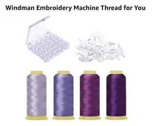 NEW 4 PACK of 4000 yards (purple) with 25 pcs plastic bobbins large spool thread - Picture 1 of 3