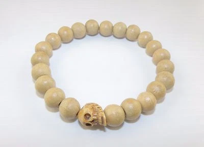 Ручной работы эластичной бисером браслет бисер запястье хаки коричневый цвет 7 «- 8» унисекс - Изображение 1 из 2