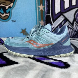 Size 7 - Saucony Woman’s Mad River TR2 Blue Mesh Sneakers S10582-35 - Picture 1 of 9