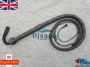 Látigo de nailon negro premium Paracord de 4 pies 12 trenzas resistente personalizado Bullwhip - Imagen 1 de 10