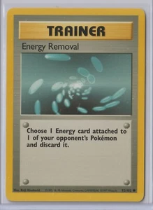 Pokémon 1999 Base Set ENERGY REMOVAL TRAINER 92/102 MINT Never Played RARE - Picture 1 of 1