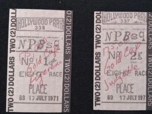 JULY 17 1971 HOLLYWOOD PARK HORSE RACEWAY HOLLYWOOD GOLD CUP TOTES ACK ACK SHOE - Picture 1 of 4