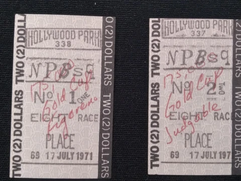 JULY 17 1971 HOLLYWOOD PARK HORSE RACEWAY HOLLYWOOD GOLD CUP TOTES ACK ACK SHOE Cover