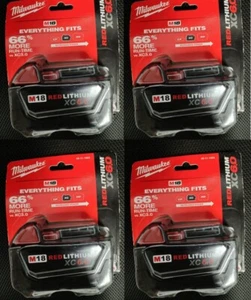 4-Pack Milwauke 48-11-1860 M18 Redlithium XC 6.0 Battery NEW USA Free Shipping - Picture 1 of 4