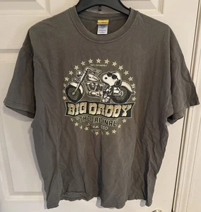 Snoopy Motorcycle T-Shirt Size XL Gray Big Daddy Snoopy Peanuts - Picture 1 of 4