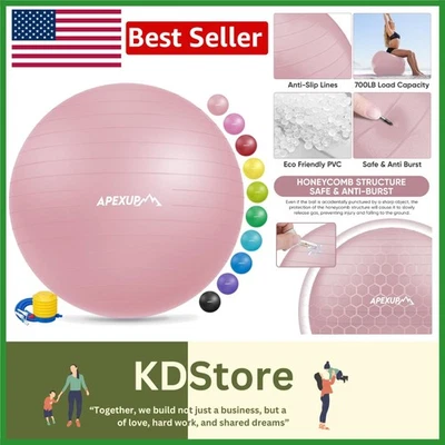 Pink Anti-Slip Yoga & Pilates Ball – Durable, Multi-Functional Fitness Equipment - Image 1 of 4