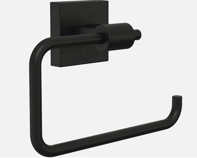 Rollo de papel higiénico negro mate con soporte máximo de latón Franklin Foto 1 de 4