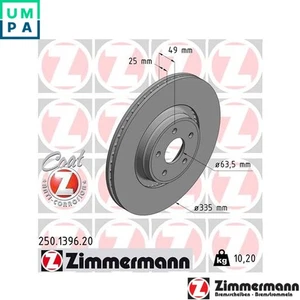 2x BRAKE DISC 250.1396.20 FOR FORD FOCUS/III/Turnier T8DA 2.0L R9DB/R9DC 2.0L - Picture 1 of 8
