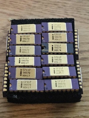 16X Intel C2117-3 DRAM 16 Pin CDIP Ceramic Gold General Purpose Dynamic 1978 - Image 1 of 4