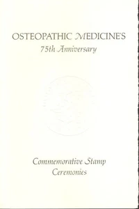 #1469 First Day Ceremony Program 8c Osteopathic Medicine - Picture 1 of 2