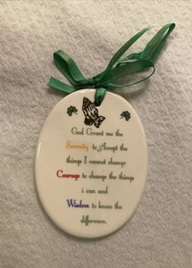 An Irish Porcelain Christmas Ornament Of The Serenity Prayer, 4"T by 3"W - Picture 1 of 5