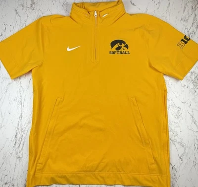 Nike Iowa Hawkeyes Softball 1/4 Zip Hoodie Jacket Men’s Medium Team Issued - Image 1 of 4