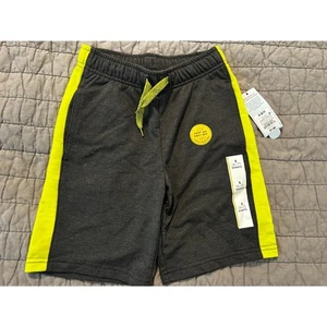 NEW! Cat & Jack Elastic Waist Drawstring Charcoal/Yellow Shorts Size S 6/7 NWT - Picture 1 of 4
