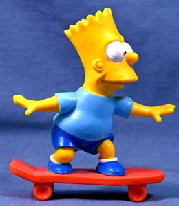 BART SIMPSON Vintage 1990 4" Vinyl Figure on Skateboard Action Figure - Picture 1 of 3