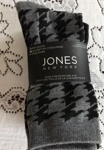 Women’s Jones Of New York Crew Socks 6 Pairs Sz 4-10 Assorted Black/Gray New - Picture 1 of 12