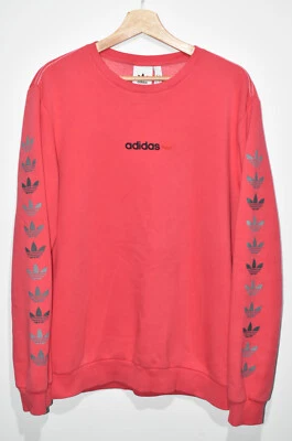 Adidas Sweatshirt Jumper Pullover Trefoil Pink Mens Centre Embroidered Logo UK M - Image 1 of 4