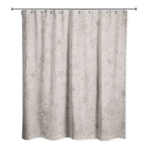 Creative Products Tan Line Floral 71x74 Shower Curtain - Picture 1 of 2