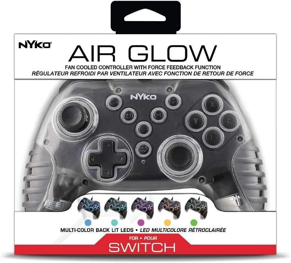NYKO [ AirGlow ] LED Fan-Cooled Wired USB Force Feedback Controller (Switch) New - Image 1 of 4