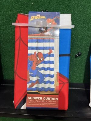 Занавеска для душа из полиэстера SPIDERMAN только 72x72 дюйма крючки и вкладыш не включены - Изображение 1 из 2