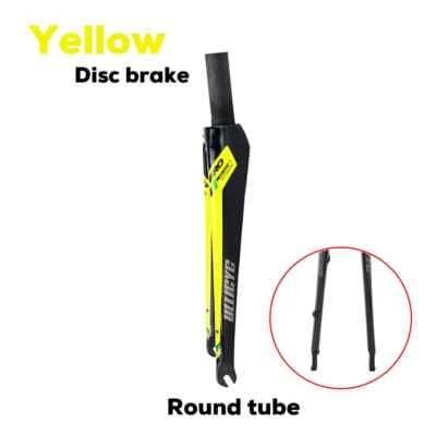 Carbon Fiber Road Bike Rigid Fork Disc Rim Brake Round Tapered Tube 700C - Image 1 of 4