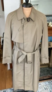 VTG Men’s Christian Dior Monsieur Trench Coat Tan 46R Wool Insert Belted Read! - Picture 1 of 16