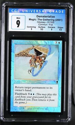 DEMATERIALIZE Odyssey Foil C CGC 9 Q++ MTG [Nostalgium] - Image 1 of 2