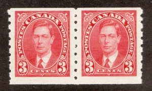 1937 Canada Sc# 240 KGVI Mufti (Civilian Attire) - Coil pair MNH - Picture 1 of 1