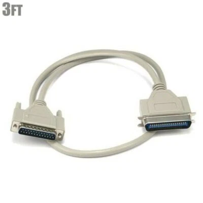 3FT DB25 25-Pin IEEE 1284 Parallel Male to CN36 Centronics Male Printer Cable - Image 1 of 3