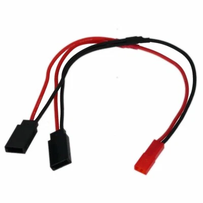 JST 1x Female to Y type 2x JR Futaba Female Battery Harness Parallel wire 20# 8" - Image 1 of 4