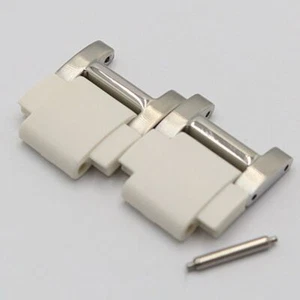 Casio Genuine 2 Links Baby-G ms-G MSG-300C Men's Watch Parts Silver/White 16mm - Picture 1 of 3