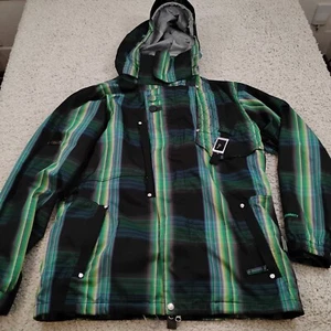 686 Jacket Mens Medium Green Smarty Full Zip Performance Plaid Outdoor Coat - Picture 1 of 13