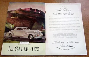 1936 La Salle Coupe "What Money Can & Cannot Buy" Original Color Ad  - Picture 1 of 1