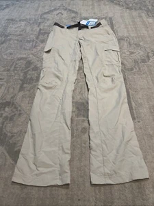 New Columbia Omni Shade Hiking Pants Beige Nylon Belted Women's Size 2 - Picture 1 of 9