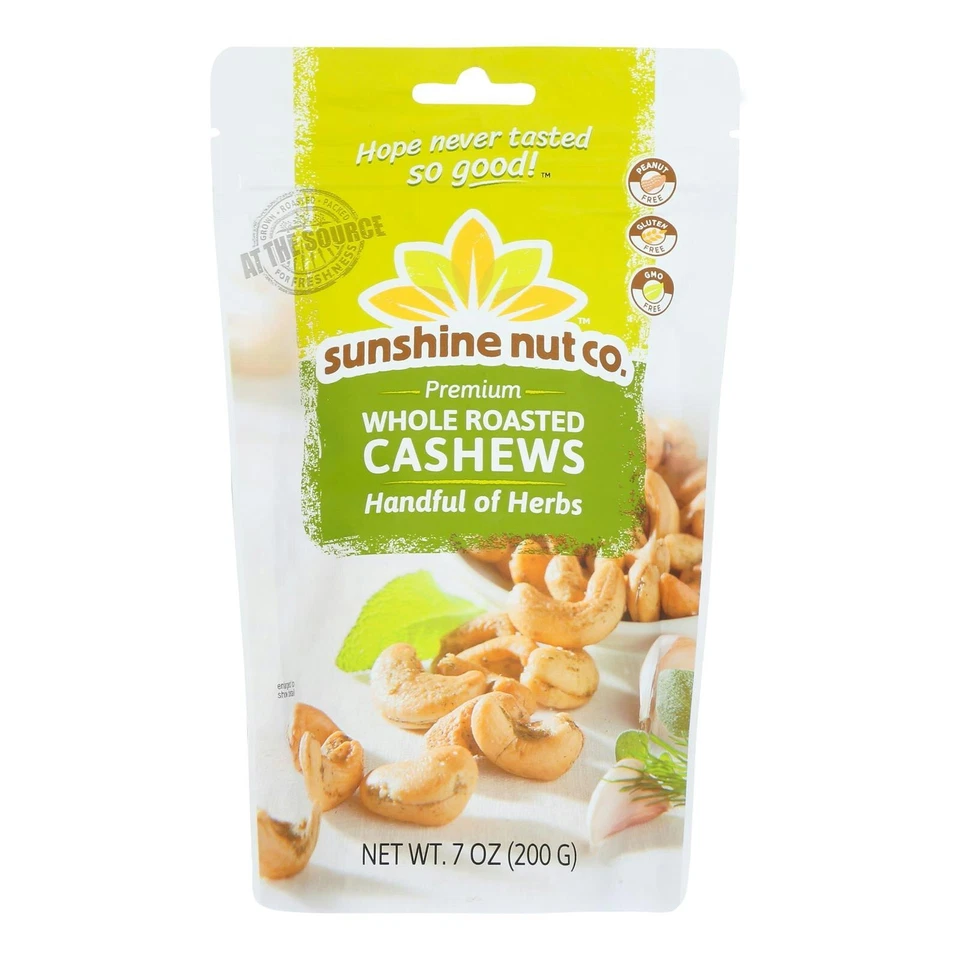 Anacardos Sunshine Nut Company asados con un puñado de hierbas - 7 oz (paquete de 6) Foto 1 de 1