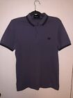 Fred Perry Purple Short Sleeve Twin Tipped White Polo Shirt  Size Small