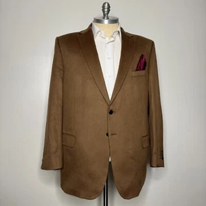 Joseph Abboud Tollegno Men's 52L Sport Coat Blazer Jacket Brown 100% Cashmere - Picture 1 of 11