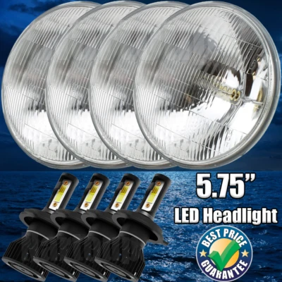 4x 5.75" inch LED Headlights HI/LO White for Pontiac GTO Firebird 1964-1972 - Imagem 1 de 4