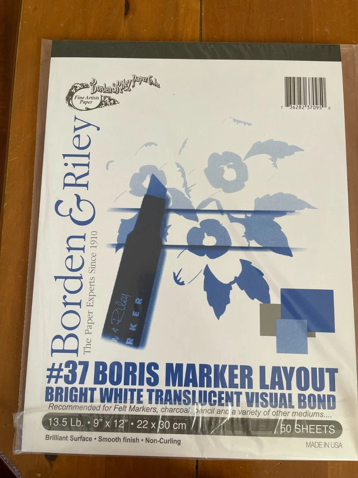 Borden & Riley 9" x 12" #37 Marker Layout Bright White Translucent Visual Bond - Изображение 1 из 1