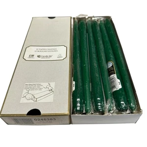 Set di 12 candele coniche Candle-Lite - 12" - verde smeraldo - made in USA - Foto 1 di 3