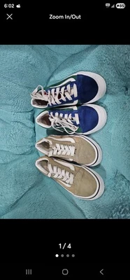 Lote de 2 pares de furgonetas para niños pequeños Off The Wall bronceadas talla 12 verde talla 13 Foto 1 de 4