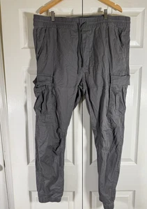 H&M slim fit drawstring jogger Mens Cargo Pants Size 2xl gray cotton blend - Picture 1 of 8