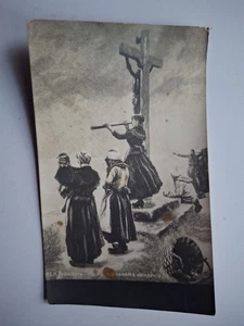 Antike russische Postkarte "In Erwartung" von 135.K. Reinhardt B&W Tintype RPPC - Bild 1 von 11