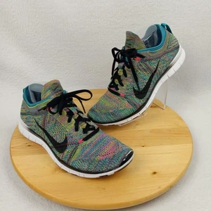 Nike Free 5.0 TR Flyknit Womens 8.5 Comfort Running Shoes Teal Pink 718785-300 - Picture 1 of 23