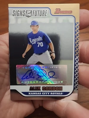 Alex Gordon 2006 Bowman Draft Signs of the Future RC AUTO  Royals!  HTF - Image 1 of 2