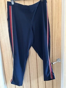 White Stuff Ladies 1/2 Elasticated Waist Trousers - Size 18 Navy - Picture 1 of 6
