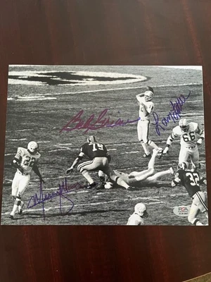 Foto triple firmada de los Miami Dolphins 1972-Griese/Morris/Little-PSA Foto 1 de 4
